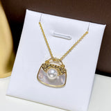 Freshwater Pearl Women's Pendant 18KGP Mother Shell Retro