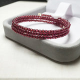 Garnet 2.6mm Round Beads Bracelet for Women