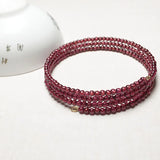 Garnet 2.6mm Round Beads Bracelet for Women
