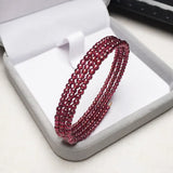 Garnet 2.6mm Round Beads Bracelet for Women
