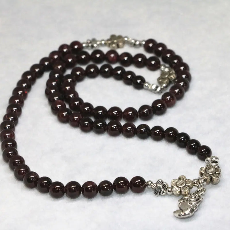 Garnet Beaded Bangle 3-Layer Bracelet for Women B2100