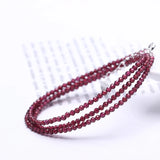 Garnet Stone Bracelet Faceted Beads Princess Necklace Women Gift