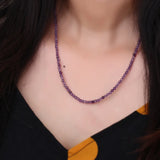 Garnet Stone Bracelet Faceted Beads Princess Necklace Women Gift