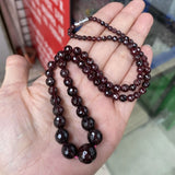 Faceted Garnet Crystal Beads Necklace - Tower Chain Style