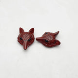 Gem Red Stone Aventurine Tiger Eye Quartz Crystal Wolf Head Pendant Necklace