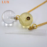 Clear Quartz Crystal Perfume Bottle Pendant Necklace
