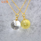 Clear Quartz Crystal Perfume Bottle Pendant Necklace