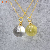 Clear Quartz Crystal Perfume Bottle Pendant Necklace
