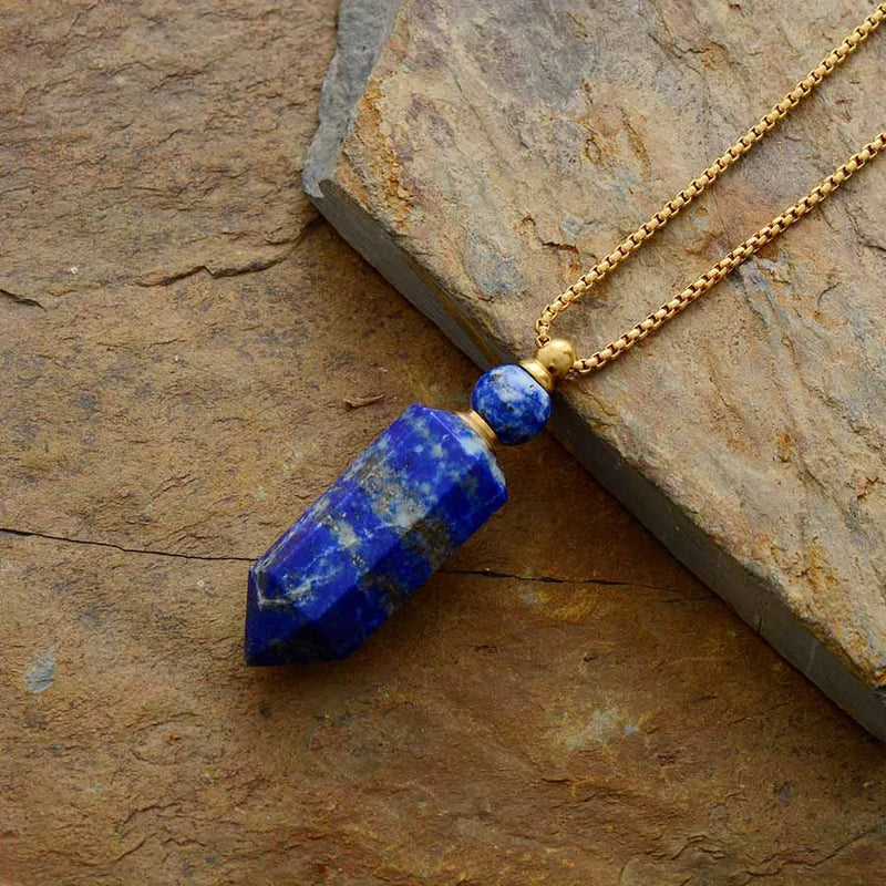 Gemstone Essential Oil Diffuser Pendant Necklace