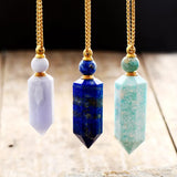 Gemstone Essential Oil Diffuser Pendant Necklace