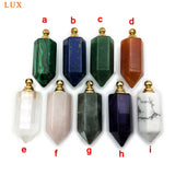 Gems Stone Essential Oil Diffuser Perfume Bottle Pendant