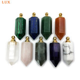 Gems Stone Essential Oil Diffuser Perfume Bottle Pendant