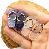 Gemstone Pendant Slippers Amethysts Rose Quartz Necklace DIY