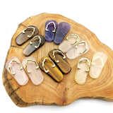 Gemstone Pendant Slippers Amethysts Rose Quartz Necklace DIY