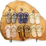 Gemstone Pendant Slippers Amethysts Rose Quartz Necklace DIY
