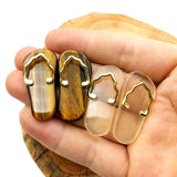 Gemstone Pendant Slippers Amethysts Rose Quartz Necklace DIY