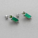 Diopside & Agate Earrings in 925 Sterling Silver - Jewelry Gift For Women