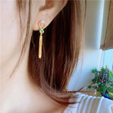 Chalcedony Tassel Earrings Chinese Retro Silver Jewelry