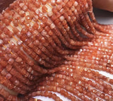 Golden Strawberry Sunstone Faceted Cube Stone Bead for Jewelry DIY