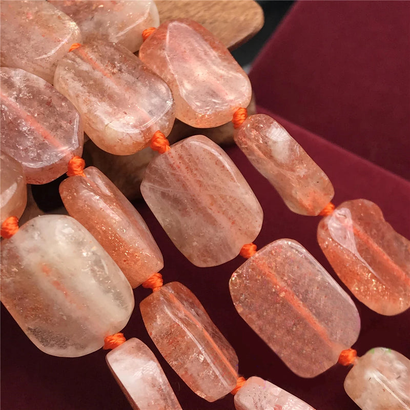 Golden Strawberry Sunstone Irregular Beads for DIY Bracelet Necklace