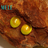 Golden Yellow Prehnite Stone 8*10mm Oval Loose Stone DIY 3.2ct for Women