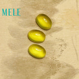 Golden Yellow Prehnite Stone 8*10mm Oval Loose Stone DIY 3.2ct for Women