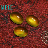 Golden Yellow Prehnite Stone 8*10mm Oval Loose Stone DIY 3.2ct for Women