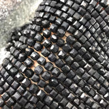 Natural Graphite 6mm Cube Faceted Beads for Jewelry Making