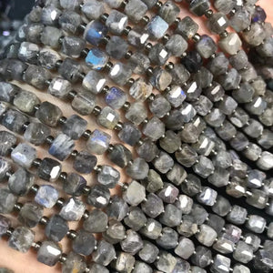 Gray Moonstone 6-7mm Cube Faceted Beads for Jewelry Making