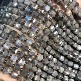 Gray Moonstone 6-7mm Cube Faceted Beads for Jewelry Making
