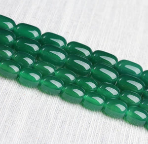 Natural Green Agate Beads Loose Gemstone Beads For Bracelet DIY Jewelry Making