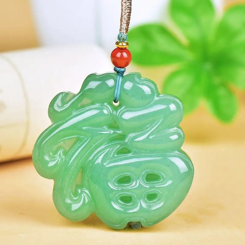 Green Dongling Fu Character Pendant Jewelry