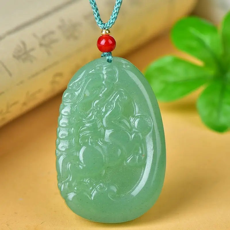 Natural Green Dongling Horse Jade Pendant Jewelry