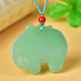 Green Dongling Elephant Pendant Vientiane Jade Jewelry