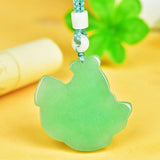 Green Dongling Goldfish Pendant Necklace for Men and Women