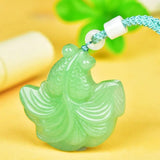 Green Dongling Goldfish Pendant Necklace for Men and Women