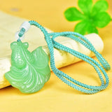 Green Dongling Goldfish Pendant Necklace for Men and Women