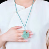 Green Dongling Goldfish Pendant Necklace for Men and Women