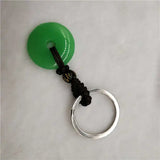 Natural Green Agate Safety Buckle Amulet Jewelry Locket Keychain