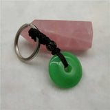 Natural Green Agate Safety Buckle Amulet Jewelry Locket Keychain