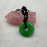 Natural Green Agate Safety Buckle Amulet Jewelry Locket Keychain