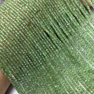 Green Apatite 2-2.5mm Cube Faceted Beads for Jewelry Making