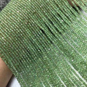 Green Apatite 2-2.5mm Cube Faceted Beads for Jewelry Making