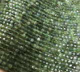 Green Apatite Cube Beads Bracelet DIY Faceted Stone Needlework Jewellery