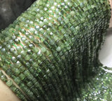 Green Apatite Cube Beads Bracelet DIY Faceted Stone Needlework Jewellery