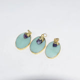 Green Aventurine Quartz Oval Pendant for Women Necklace