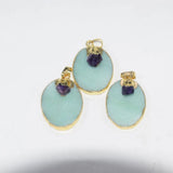 Green Aventurine Quartz Oval Pendant for Women Necklace