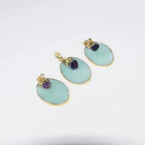 Green Aventurine Quartz Oval Pendant for Women Necklace