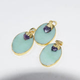 Green Aventurine Quartz Oval Pendant for Women Necklace