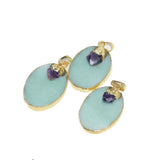 Green Aventurine Quartz Oval Pendant for Women Necklace